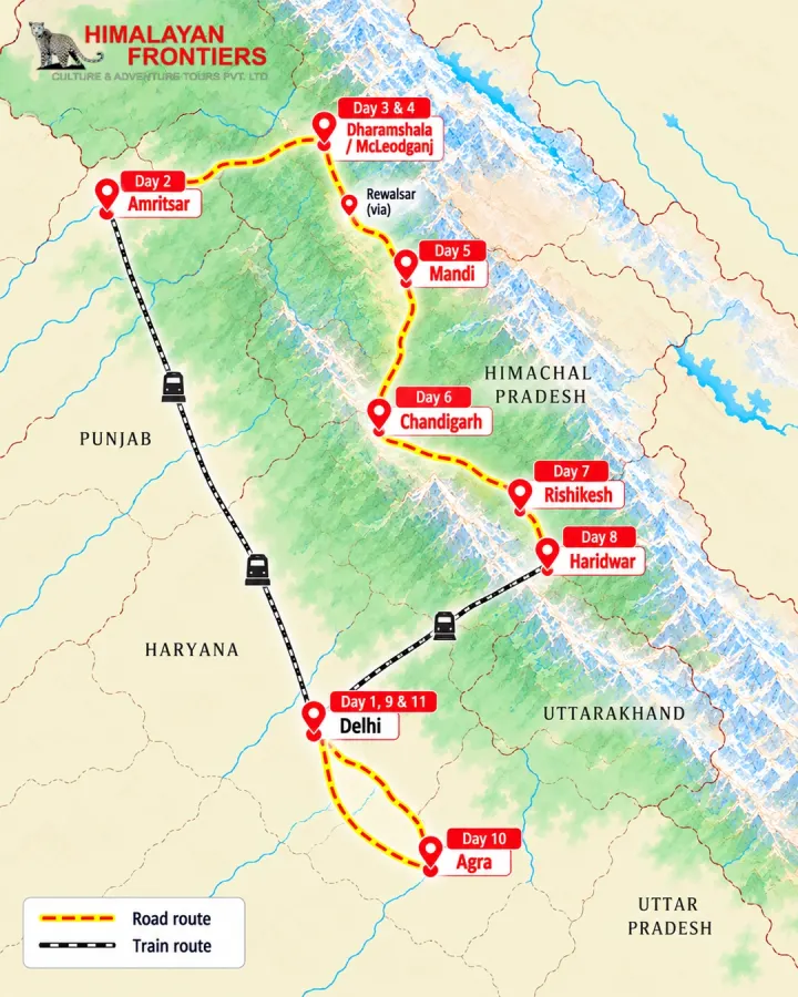 Kumba Mela and hidden Jewel of India route map